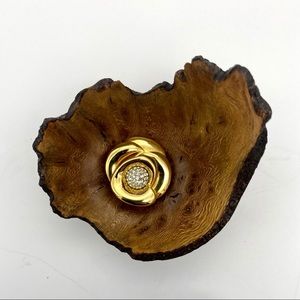 Vintage Trafari Floral Brooch w/Rhinestones Mint